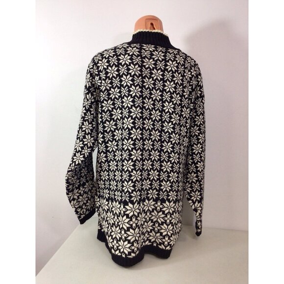 Gap Vintage Turtleneck Sweater 90’s Chunky Knit Snowflake Womens Large - Picture 2 of 7